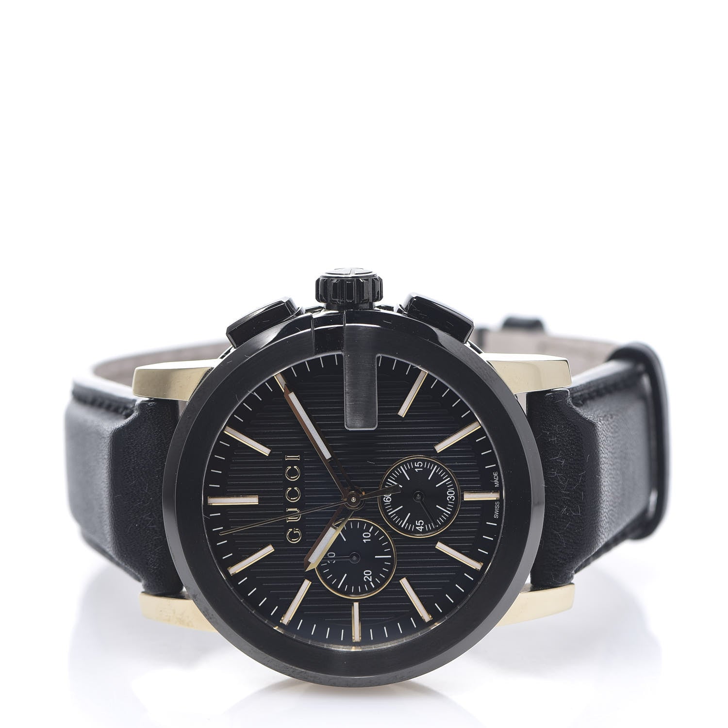 Gucci PVD Stainless Steel Calfskin 44mm G-Chrono Quartz Watch Black 2 of 6