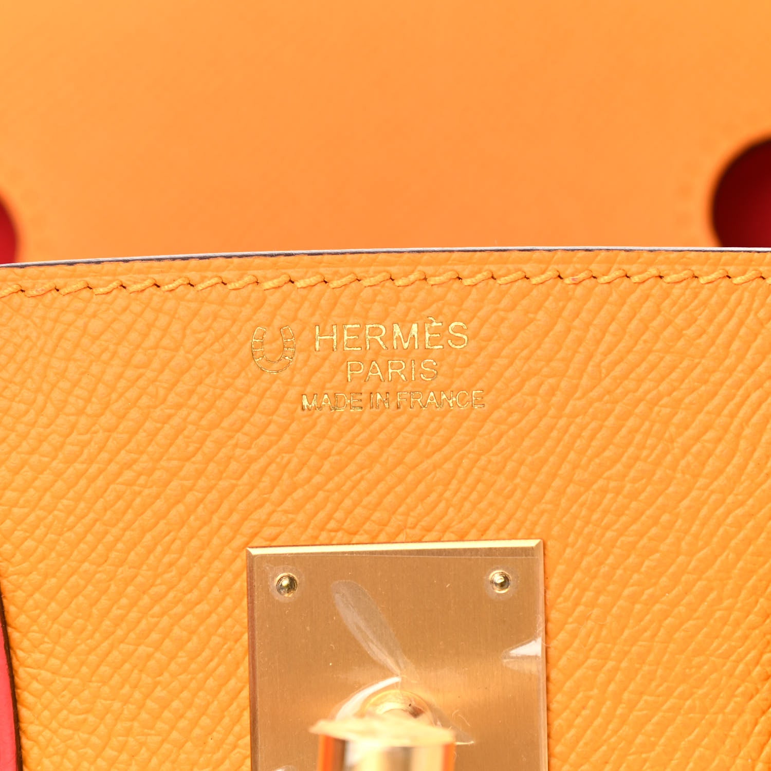 Hermes Epsom Horseshoe Birkin 30 Jaune D'Or Rose Jaipur 5 of 10