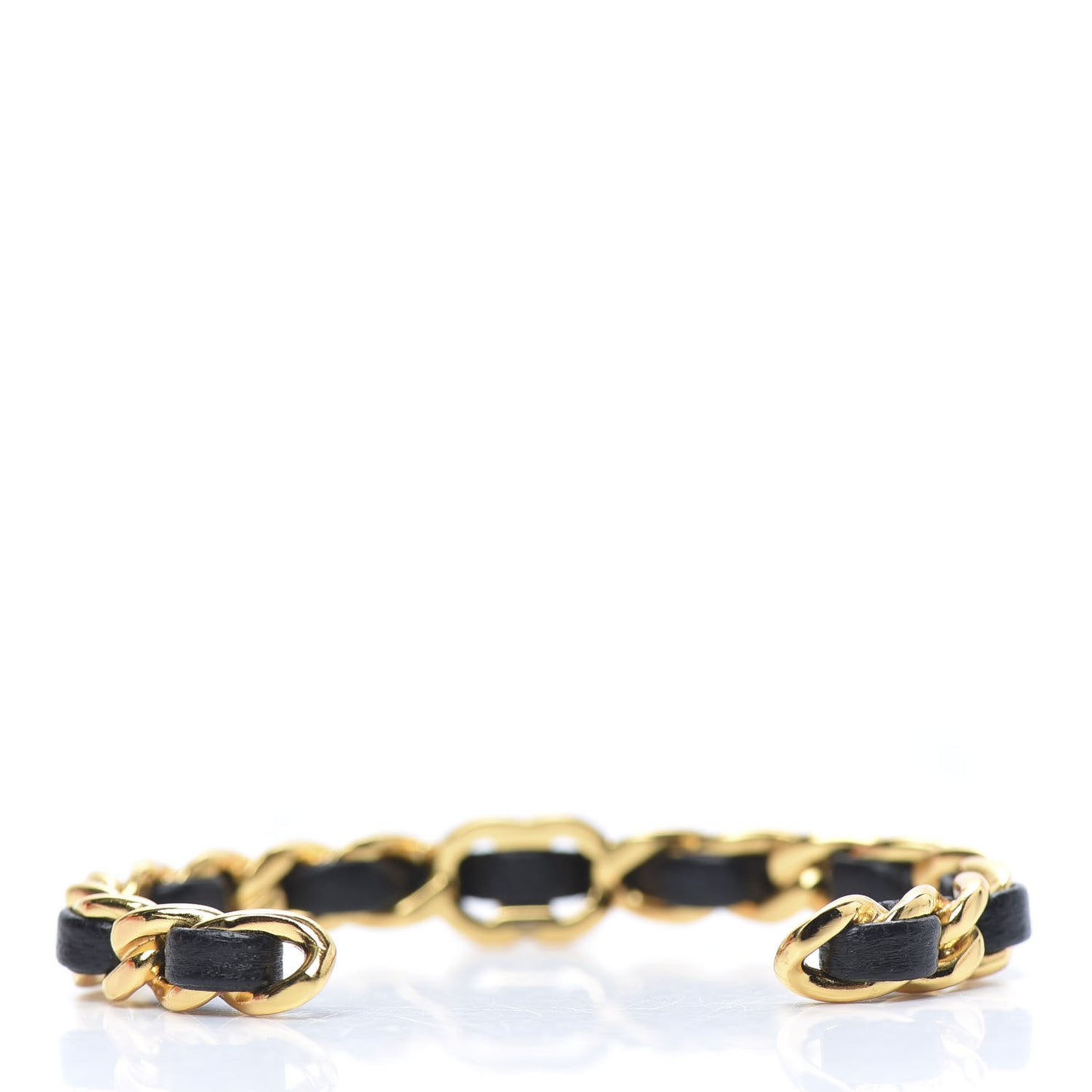Lambskin More Is More Cuff Bracelet Black Gold