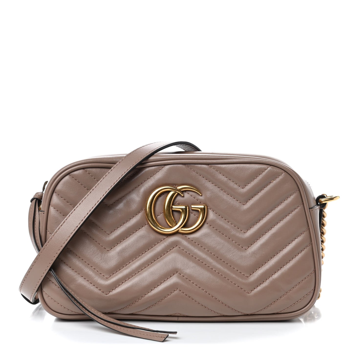 Calfskin Matelasse Small GG Marmont Chain Shoulder Bag Porcelain Rose