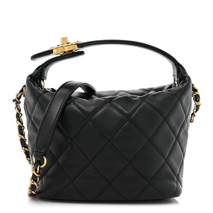 Chanel Lambskin Quilted Small Perfect Meeting Hobo Black 1 of 11