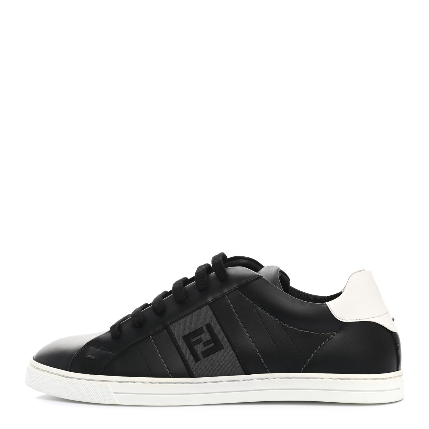 Calfskin FF Sneakers 9.5 Black Grey