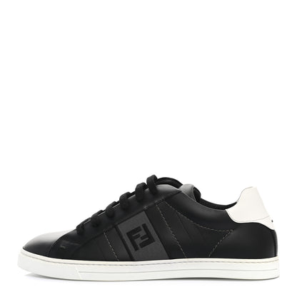 Fendi Calfskin FF Sneakers 9.5 Black Grey 1 of 8