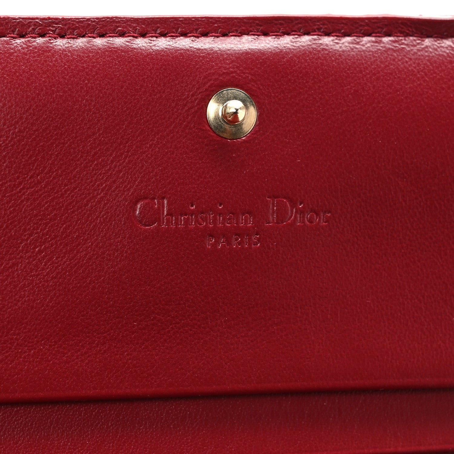 Christian Dior Patent Cannage Mini Lady Dior Wallet Cherry Red 7 of 9