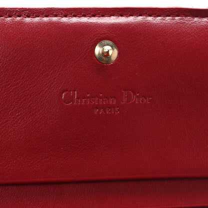 Christian Dior Patent Cannage Mini Lady Dior Wallet Cherry Red 7 of 9