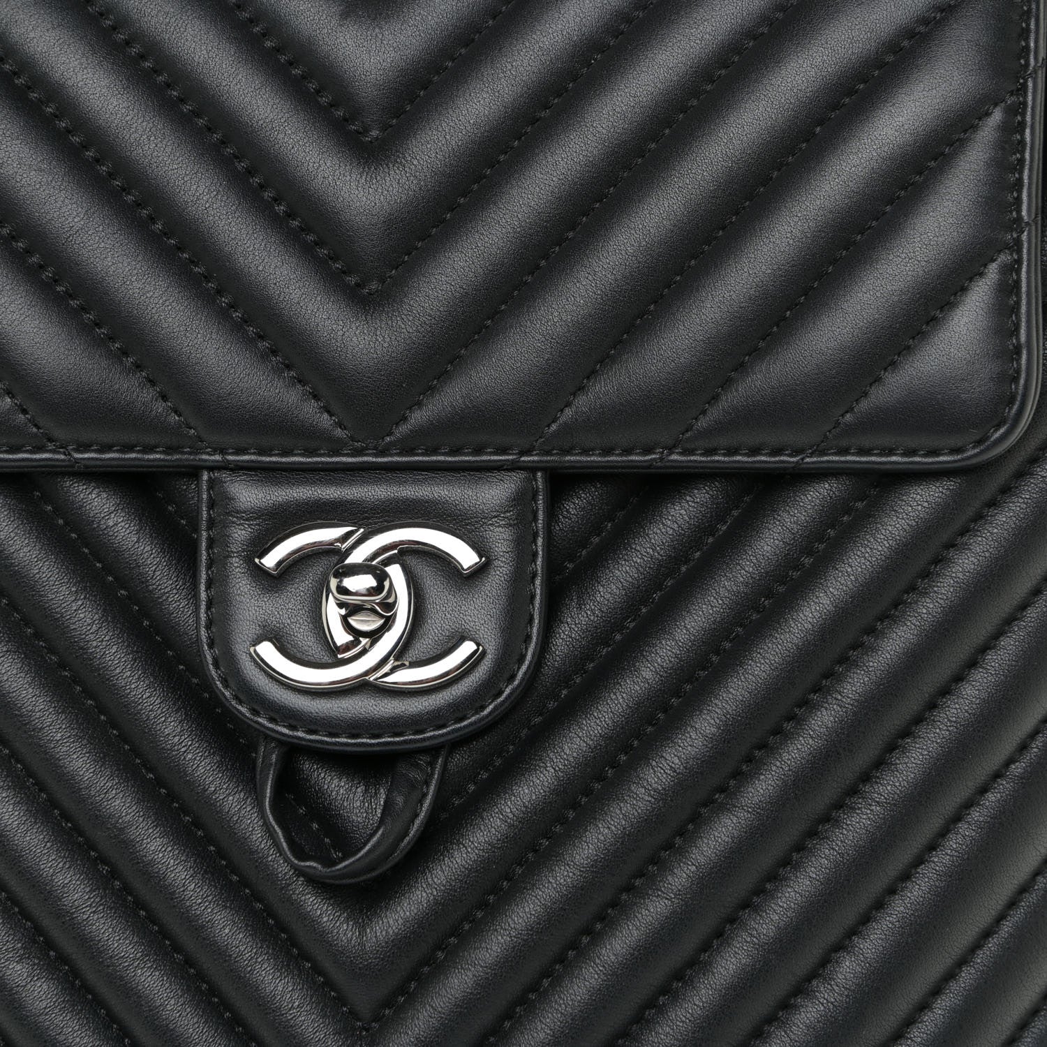 Chanel Calfskin Chevron Quilted Small Urban Spirit Backpack Black 8 of 14