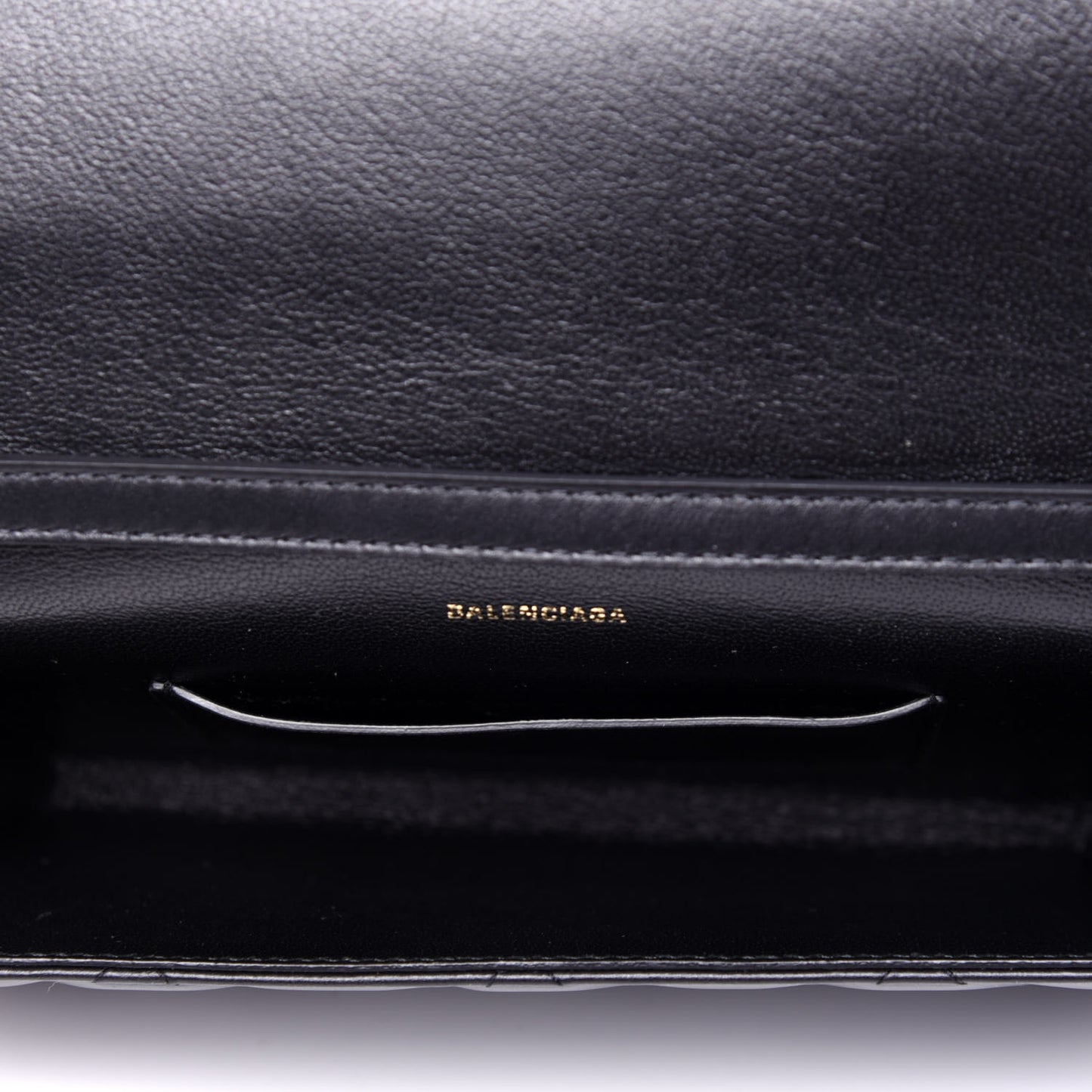 Nappa Calfskin Quilted Touch B Phone Holder With Strap Black
