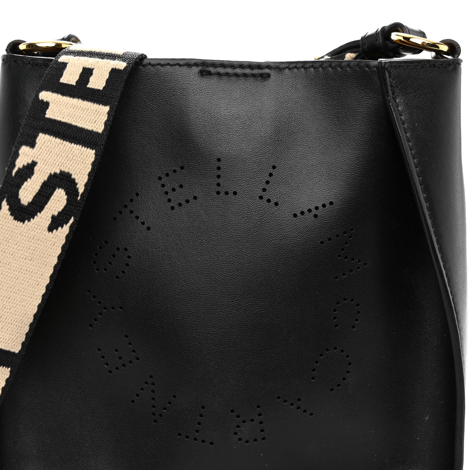 Stella McCartney Eco Alter Nappa Perforated Logo Tiny Crossbody Black 7 of 9