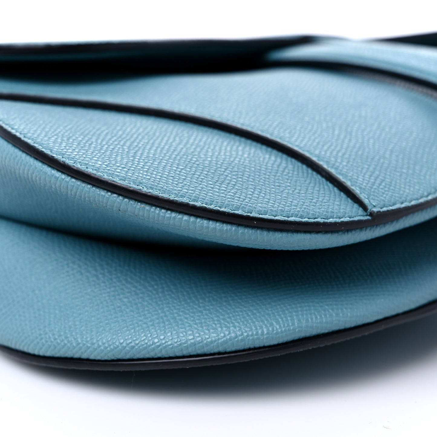 Grained Calfskin Saddle Bag Azure Blue