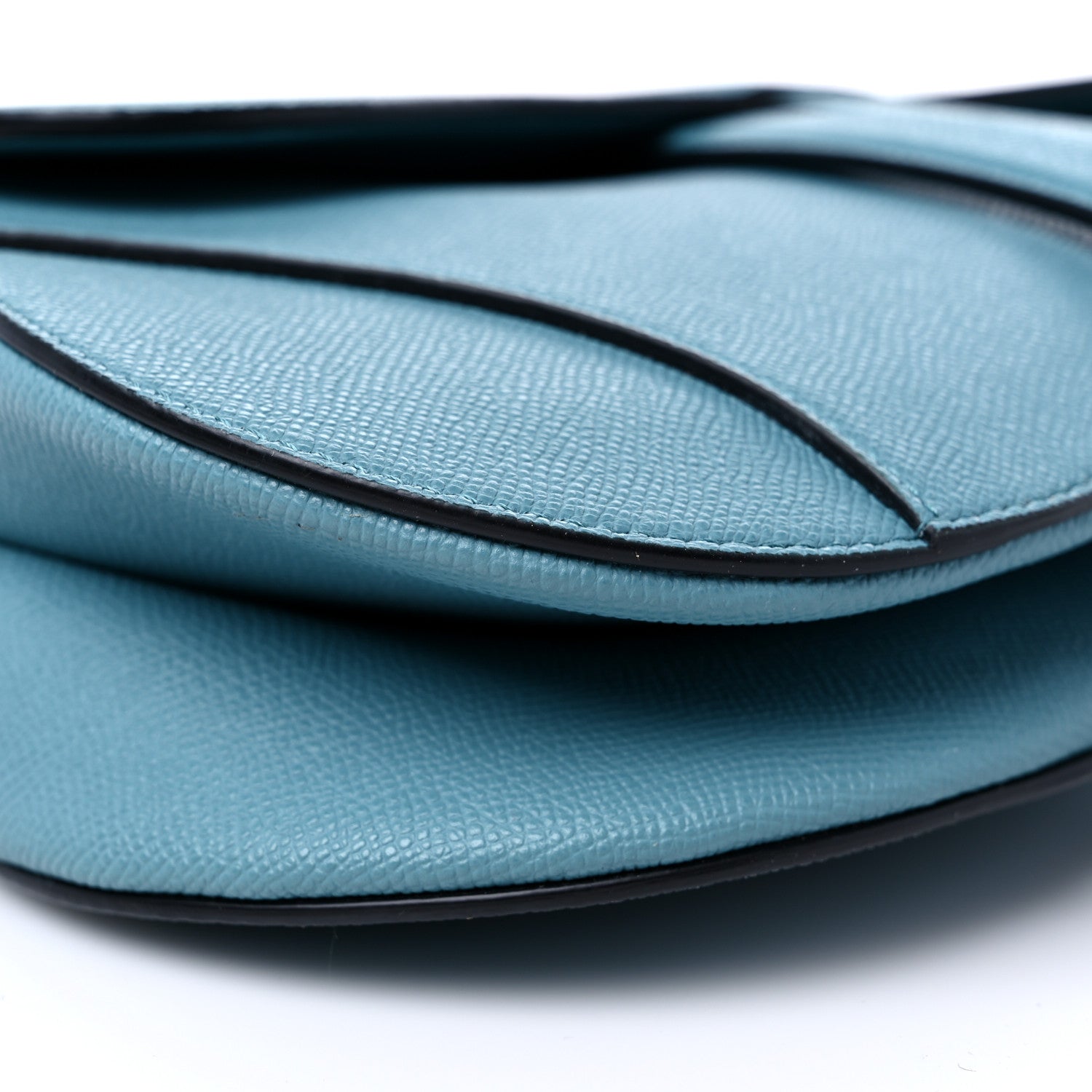 Christian Dior Grained Calfskin Saddle Bag Azure Blue 8 of 11