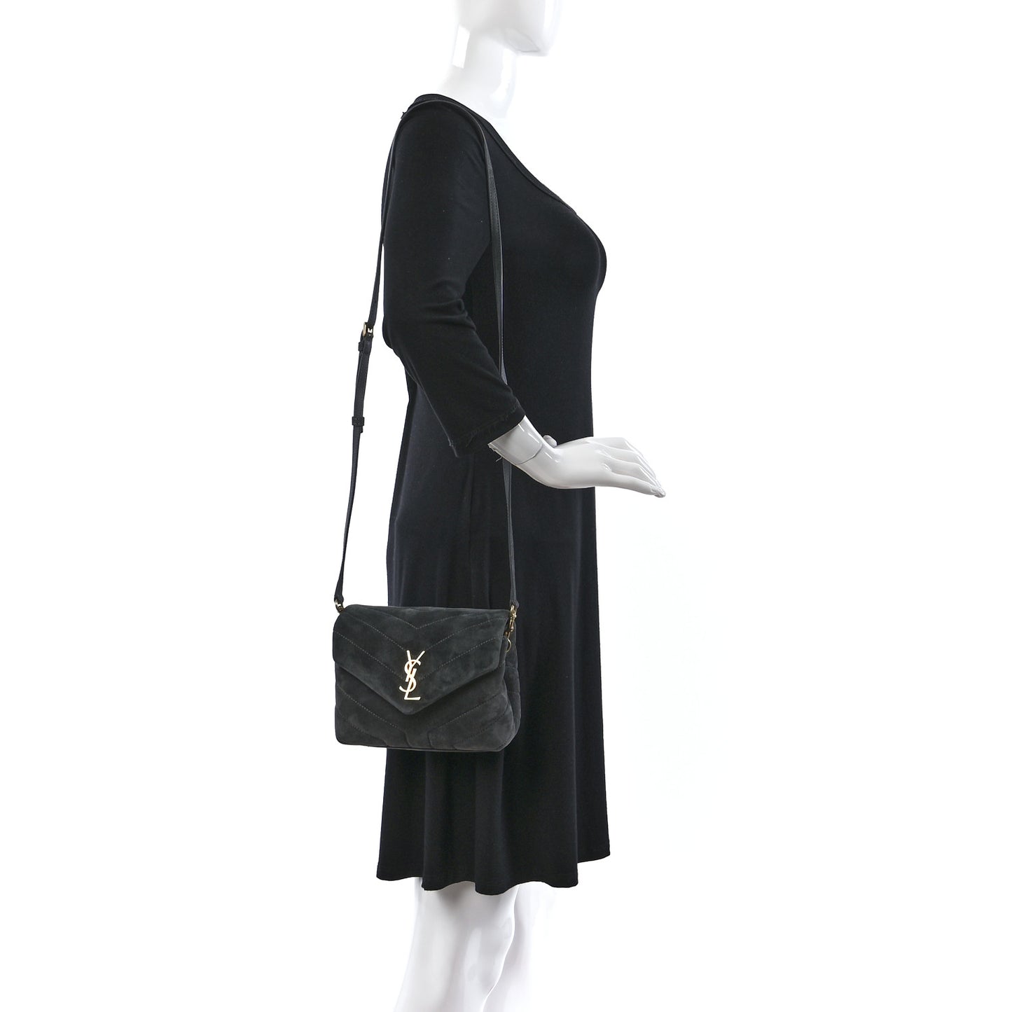 Suede Toy Loulou Shoulder Bag Storm