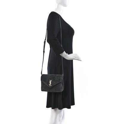Saint Laurent Suede Toy Loulou Shoulder Bag Storm 2 of 8