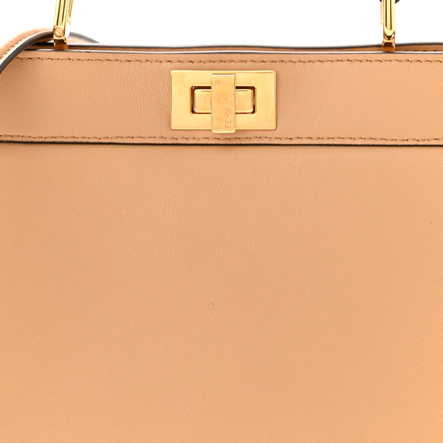 Fendi Shiny Nappa Petite Peekaboo I SEE U Satchel Miele Scuro 8 of 10