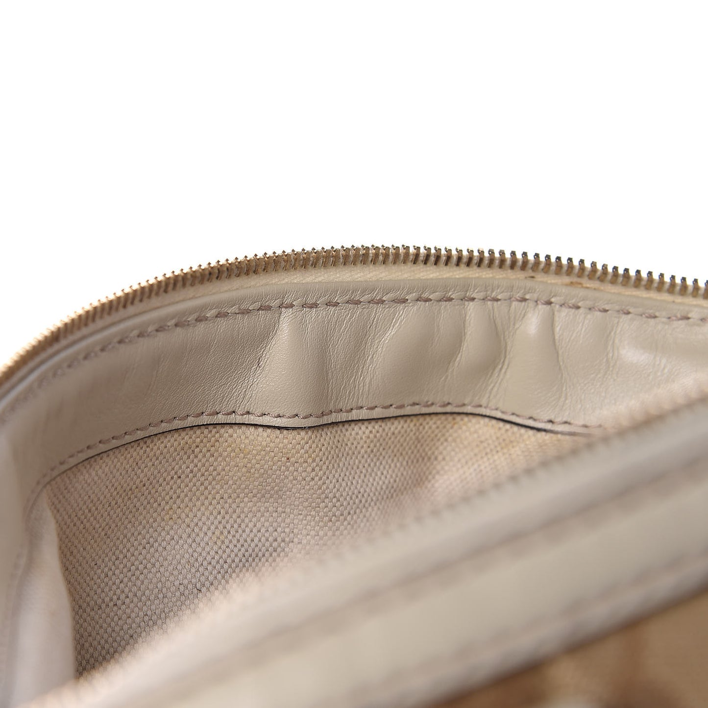 Monogram Margaux Calfskin Medium Sukey Top Handle Bag Beige Ebony Mystic White