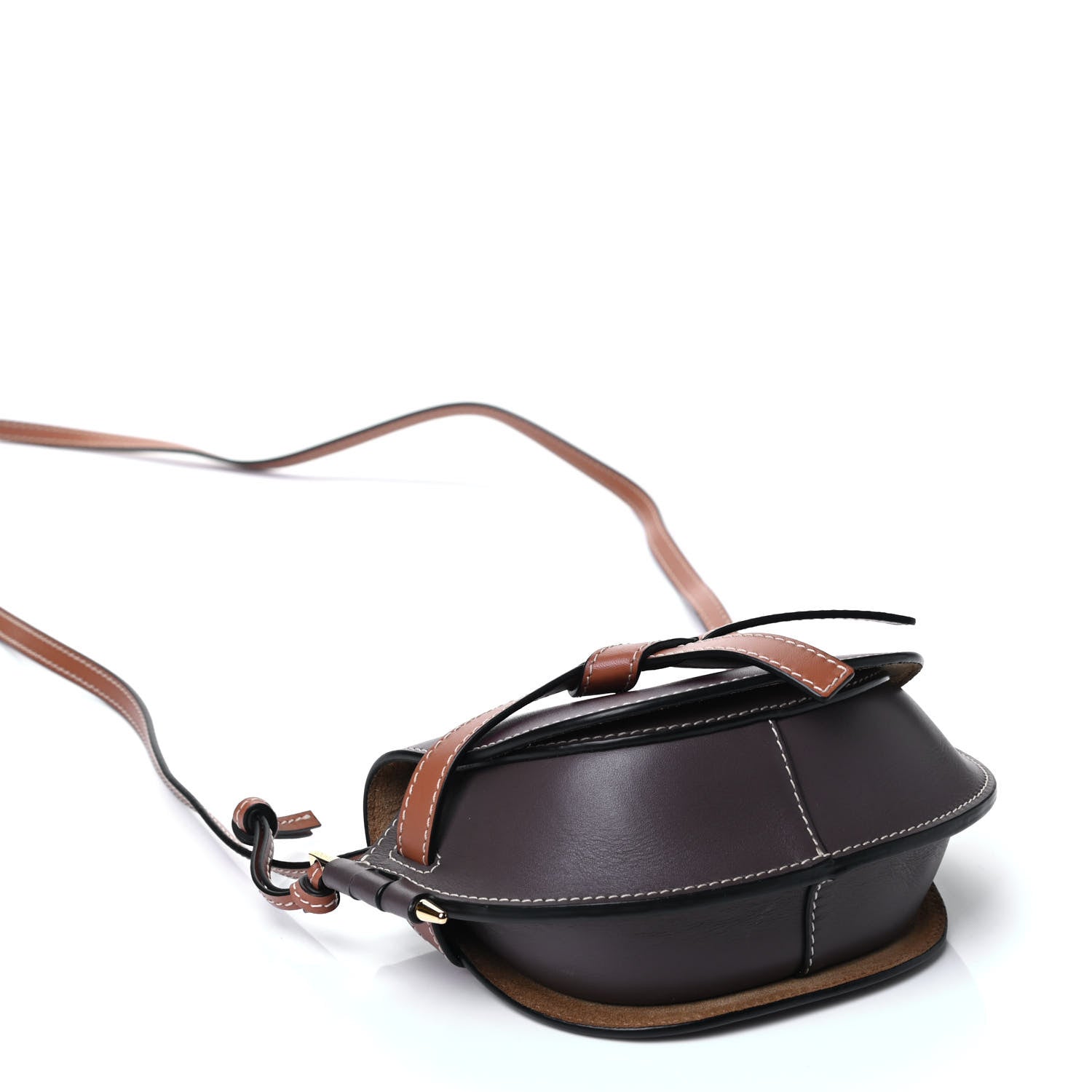 Loewe Calfskin Mini Gate Crossbody Bag Oxblood Tan Taupe 3 of 4