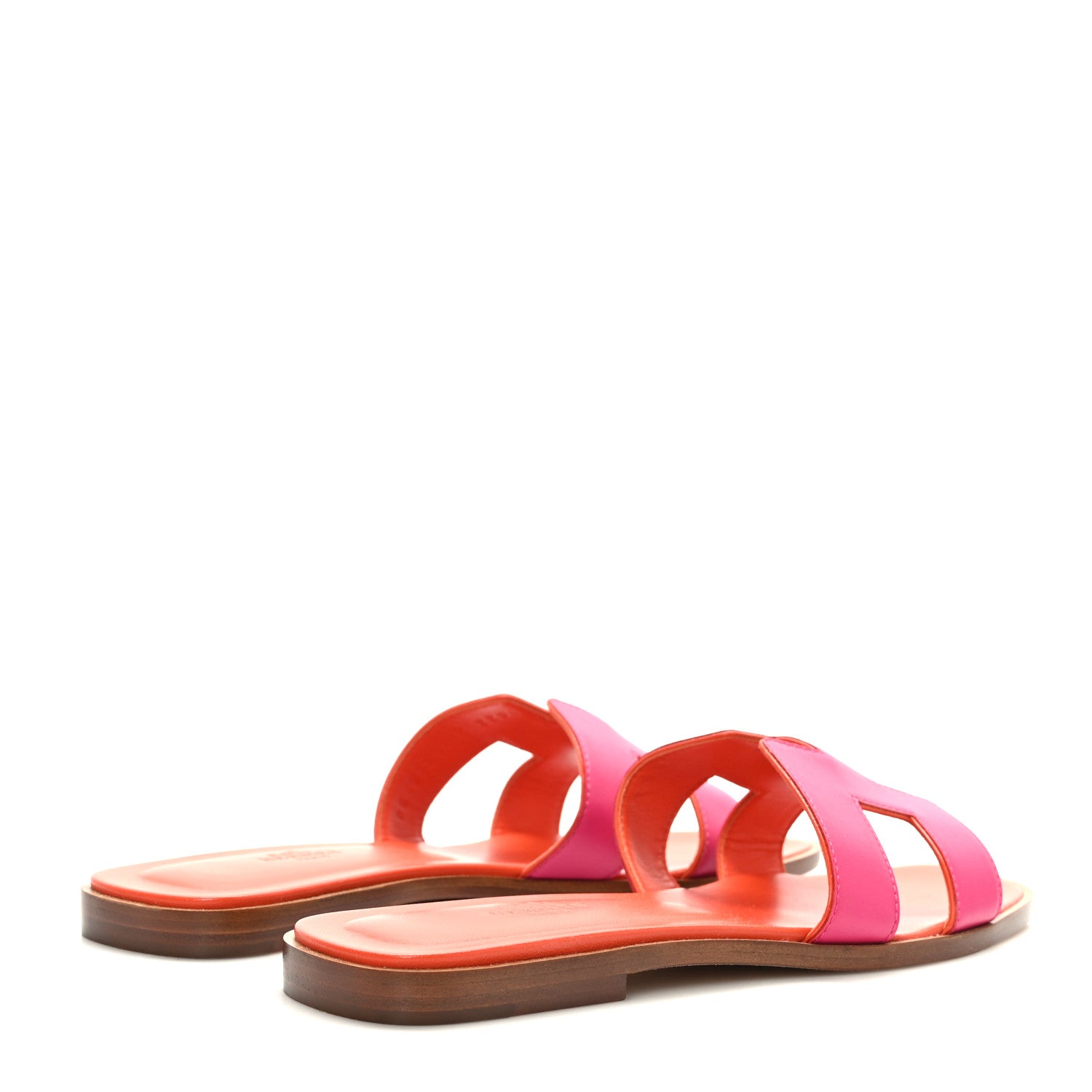 Hermes Box Calfskin Oran Sandals 39 Rose Flash Orange H 4 of 9