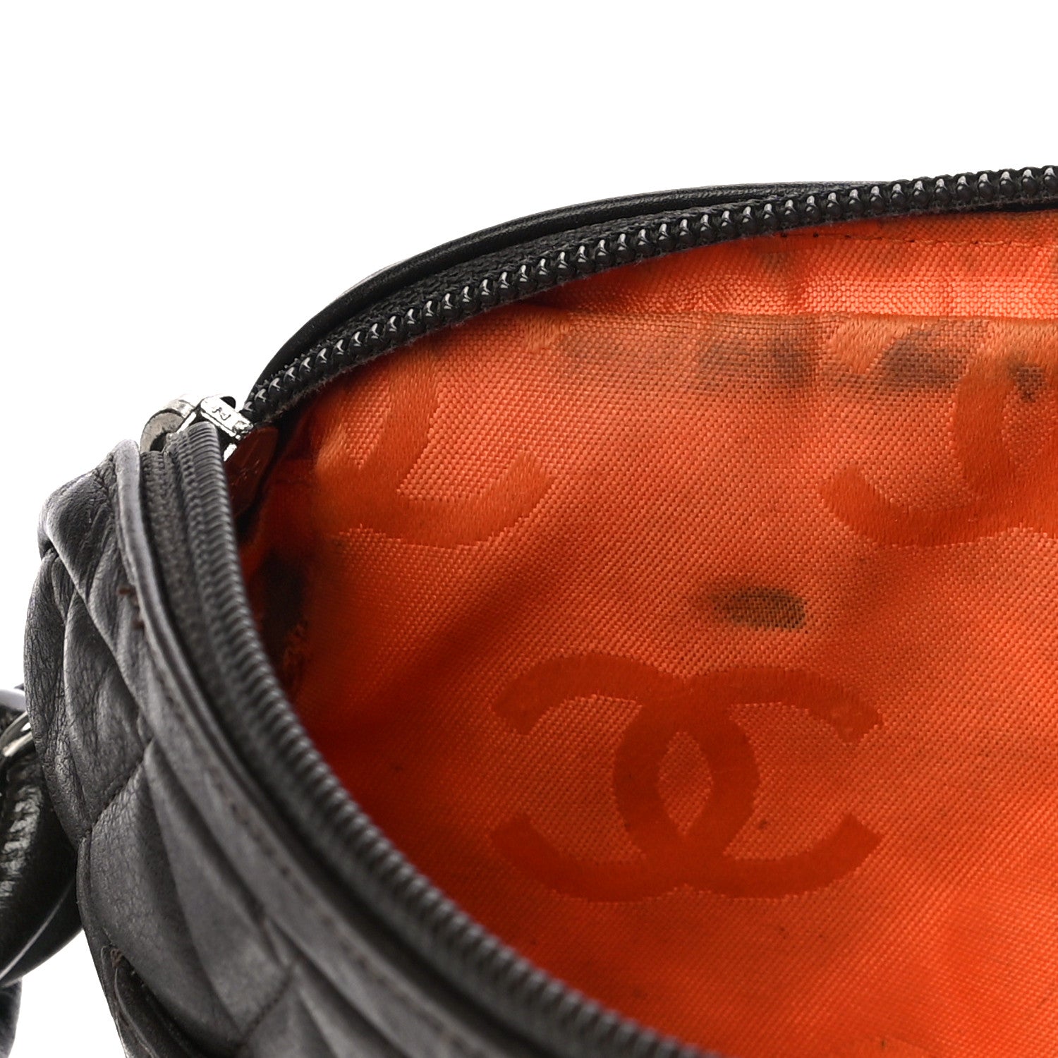 Chanel Calfskin Quilted Cambon Pochette Brown Beige 15 of 17