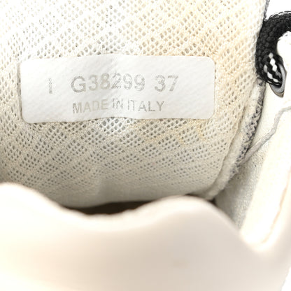 Chanel Nylon Calfskin Suede Womens CC Sneakers 37 Grey White Pink 8 of 11