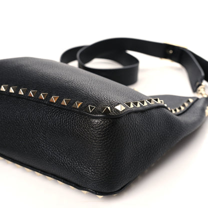Valentino Garavani Pebbled Calfskin Small Rockstud Flip-Lock Messenger Bag Black 8 of 8