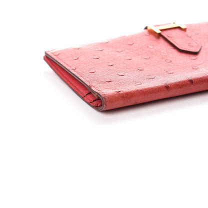 Hermes Ostrich Bearn Wallet Bougainvillea 9 of 11