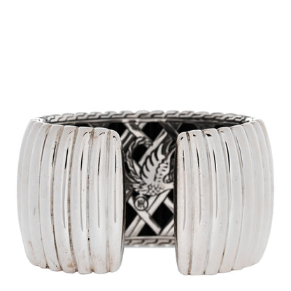John Hardy Sterling Silver Wide Bedeg Rippled Cuff Bracelet 2 of 3