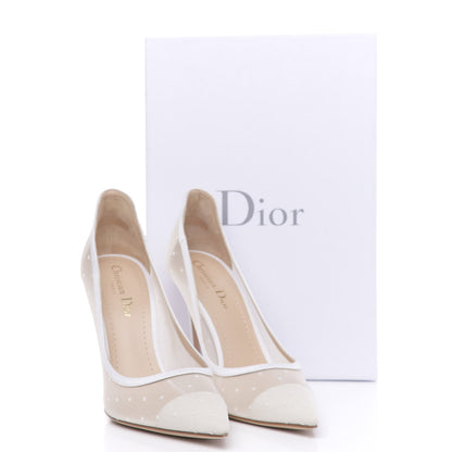 Christian Dior Mesh Plumetis Tulle D-Moi Pumps 39 White 8 of 8