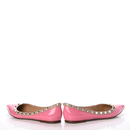 Valentino Garavani Patent Nappa Rockstud Ballerina Flats 39.5 Ninphea Poudre 5 of 20