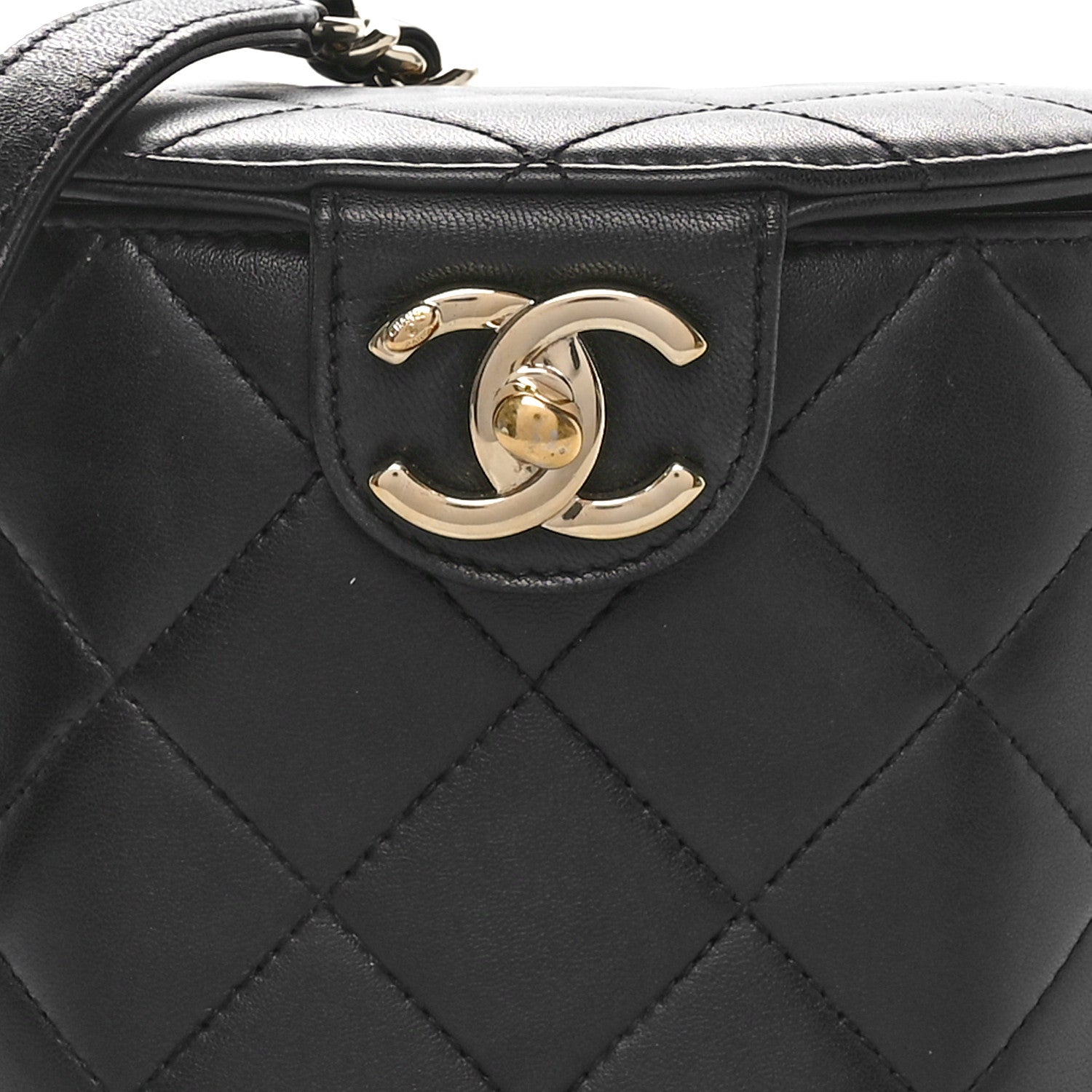 Chanel Lambskin Resin Elegant Chain Vanity Case Black 8 of 10