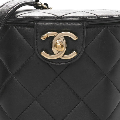 Chanel Lambskin Resin Elegant Chain Vanity Case Black 8 of 10