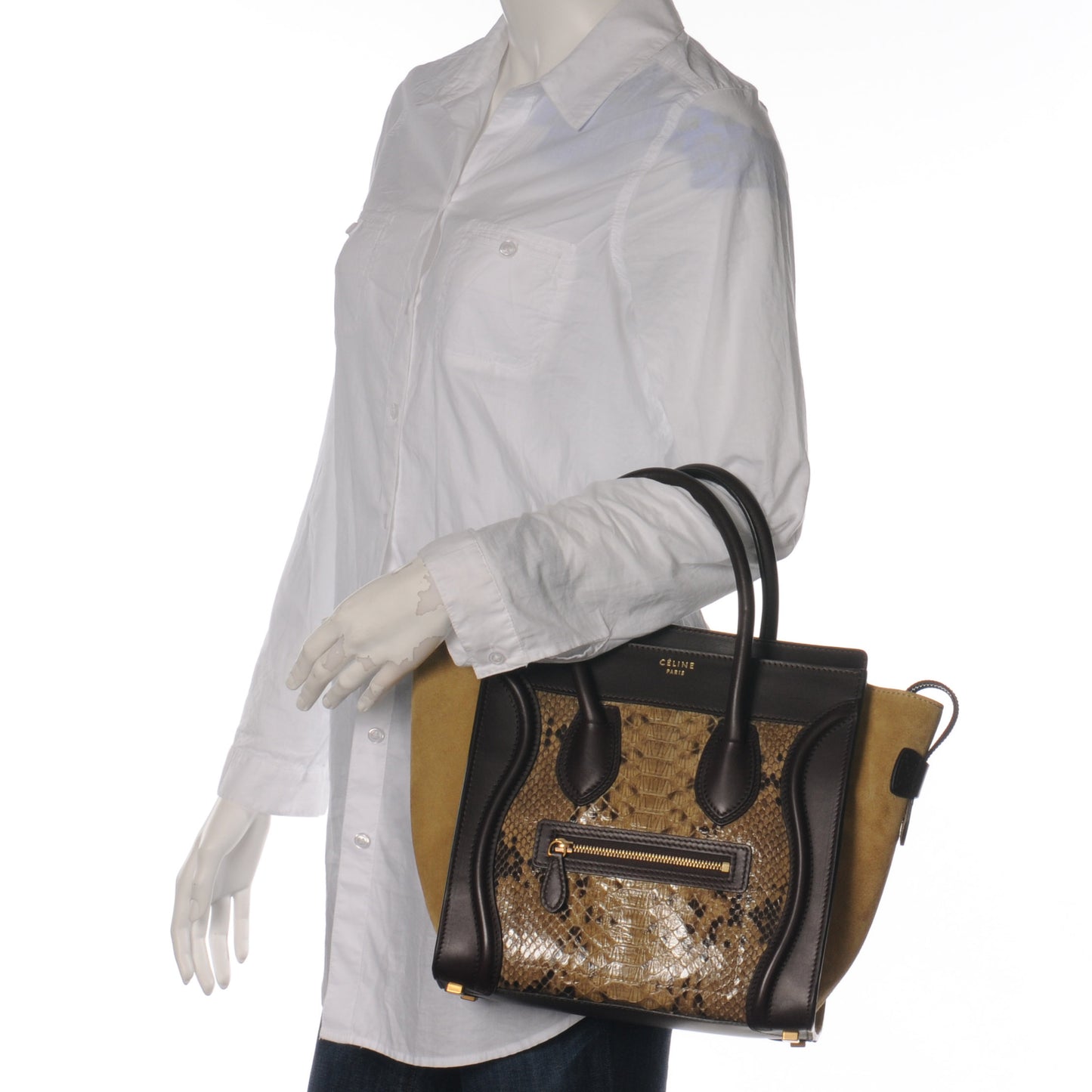 Python Suede Micro Luggage Khaki