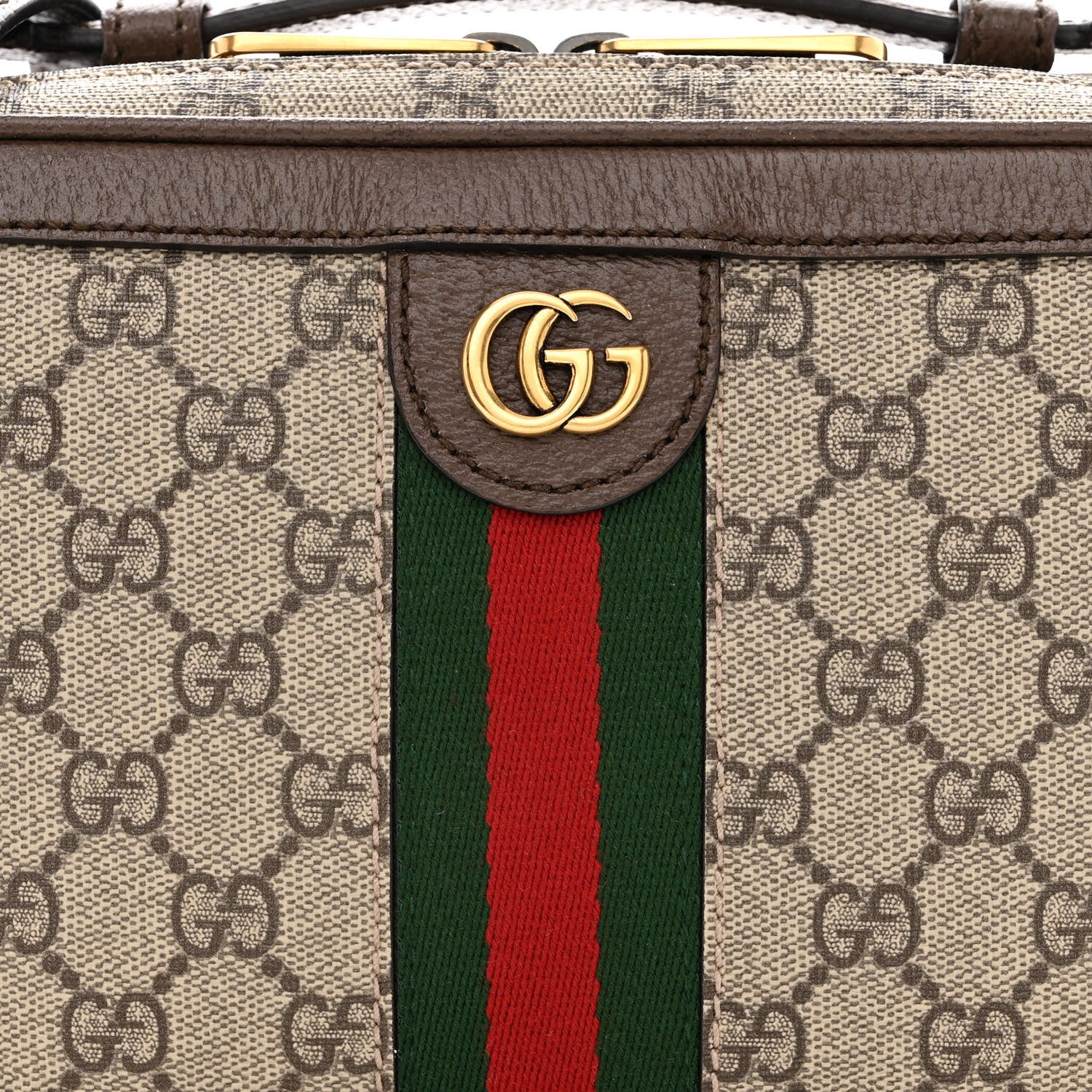 Gucci GG Supreme Monogram Web Small Ophidia Top Handle Shoulder Bag Brown 8 of 12
