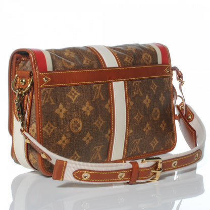 Louis Vuitton Monogram Tisse Rayures Clutch Red 3 of 7