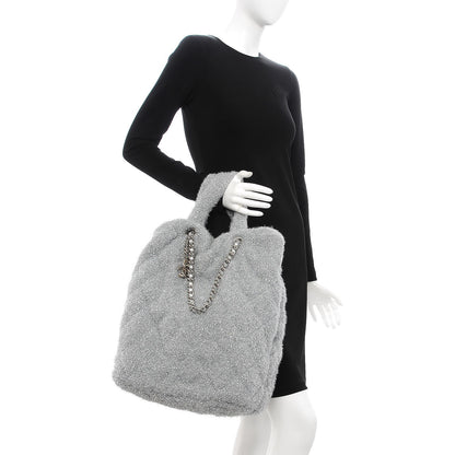 Chanel Knit Metallic Lambskin Large Shopping Tote Silver 2 of 8
