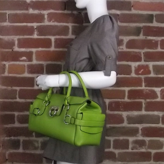 SALVATOREFERRAGAMOLeatherSatchelLimeGreen