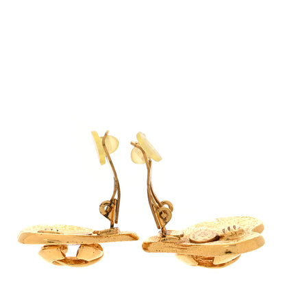 Chanel Metal CC Heart Clip On Earrings Gold 3 of 4