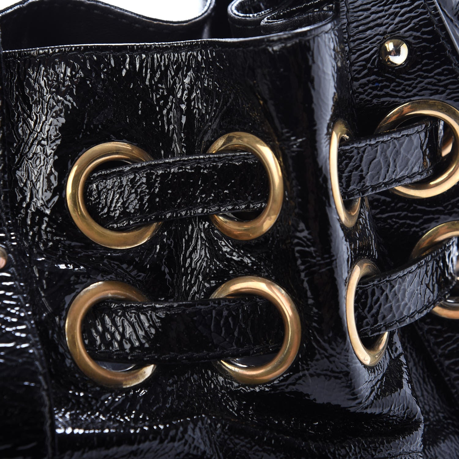 Jimmy Choo Crushed Patent Riki Bag Black 14 of 14