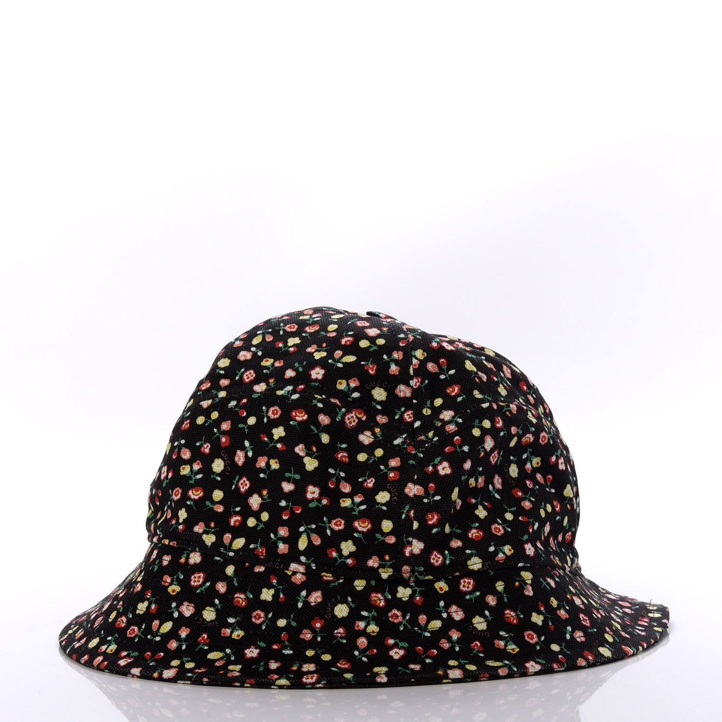 X LIBERTY OF LONDON Canvas Floral Print Bucket Hat L Black Multicolor