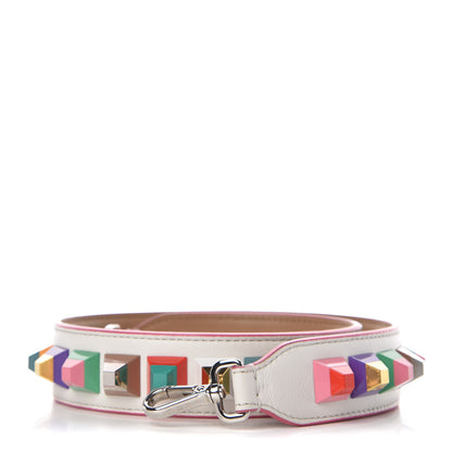 Fendi Vitello Dolce Plexiglass Bi-Color Studded Strap You White Ice Cuoio Multicolor 1 of 4