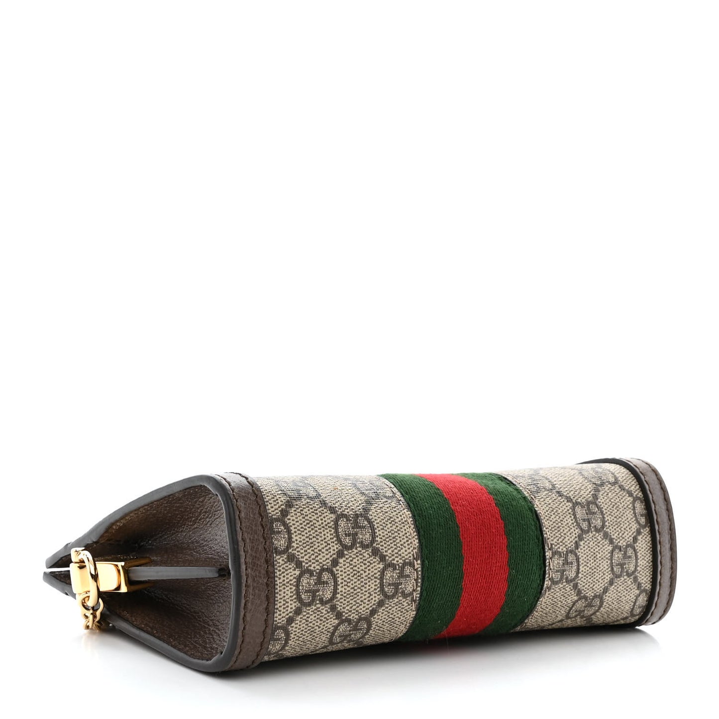 GG Supreme Monogram Textured Dollar Calfskin Web Mini Ophidia Chain Shoulder Bag Beige Ebony New Acero