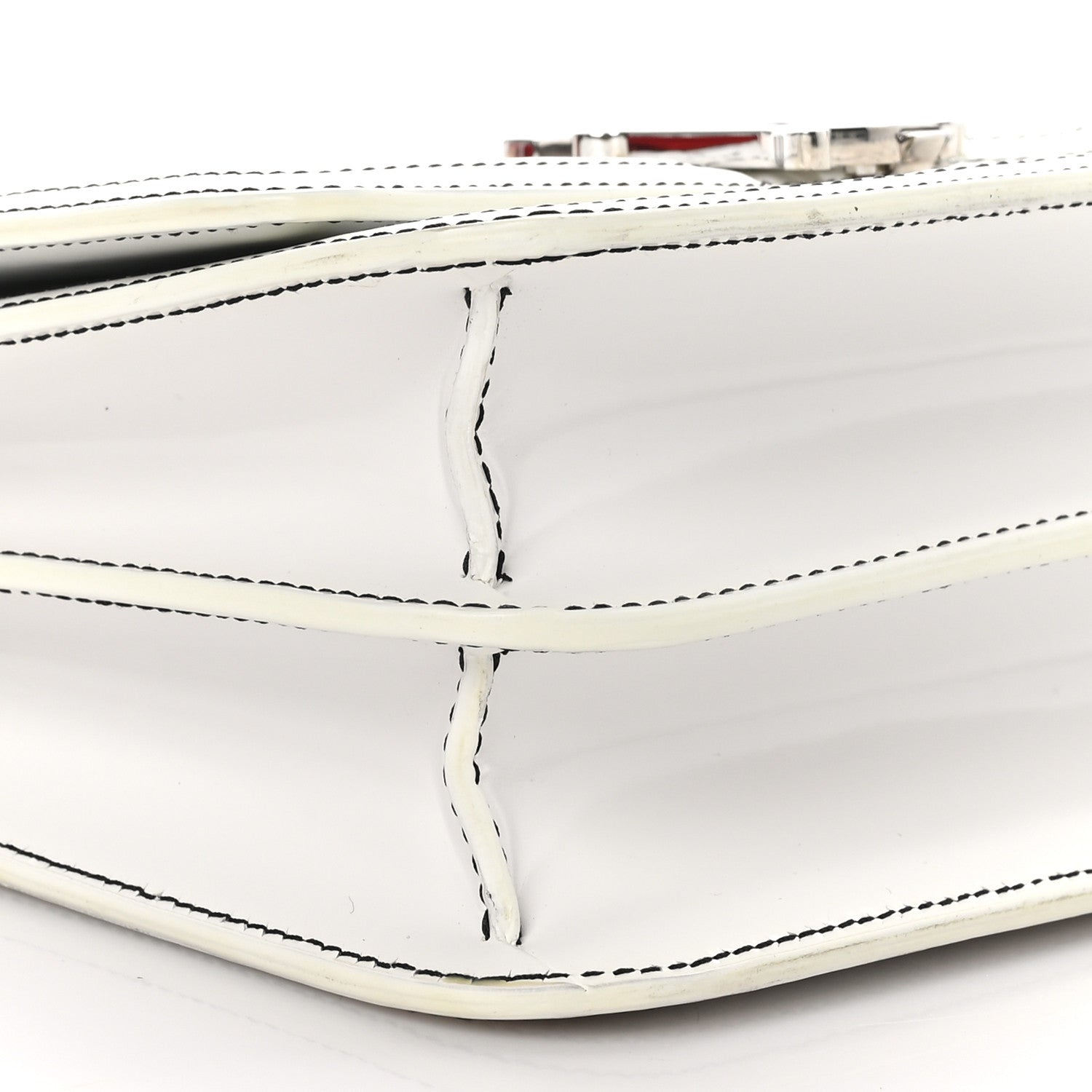 Burberry Calfskin Monogram Embossed Small TB Chain Bag Optic White 7 of 9