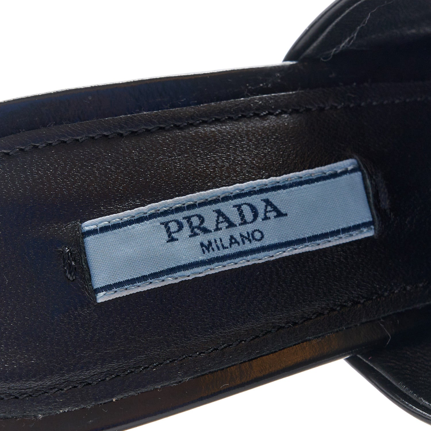 Prada Spazzolato Metal Triangle Logo 75mm Slide Sandals 39 Black 7 of 8
