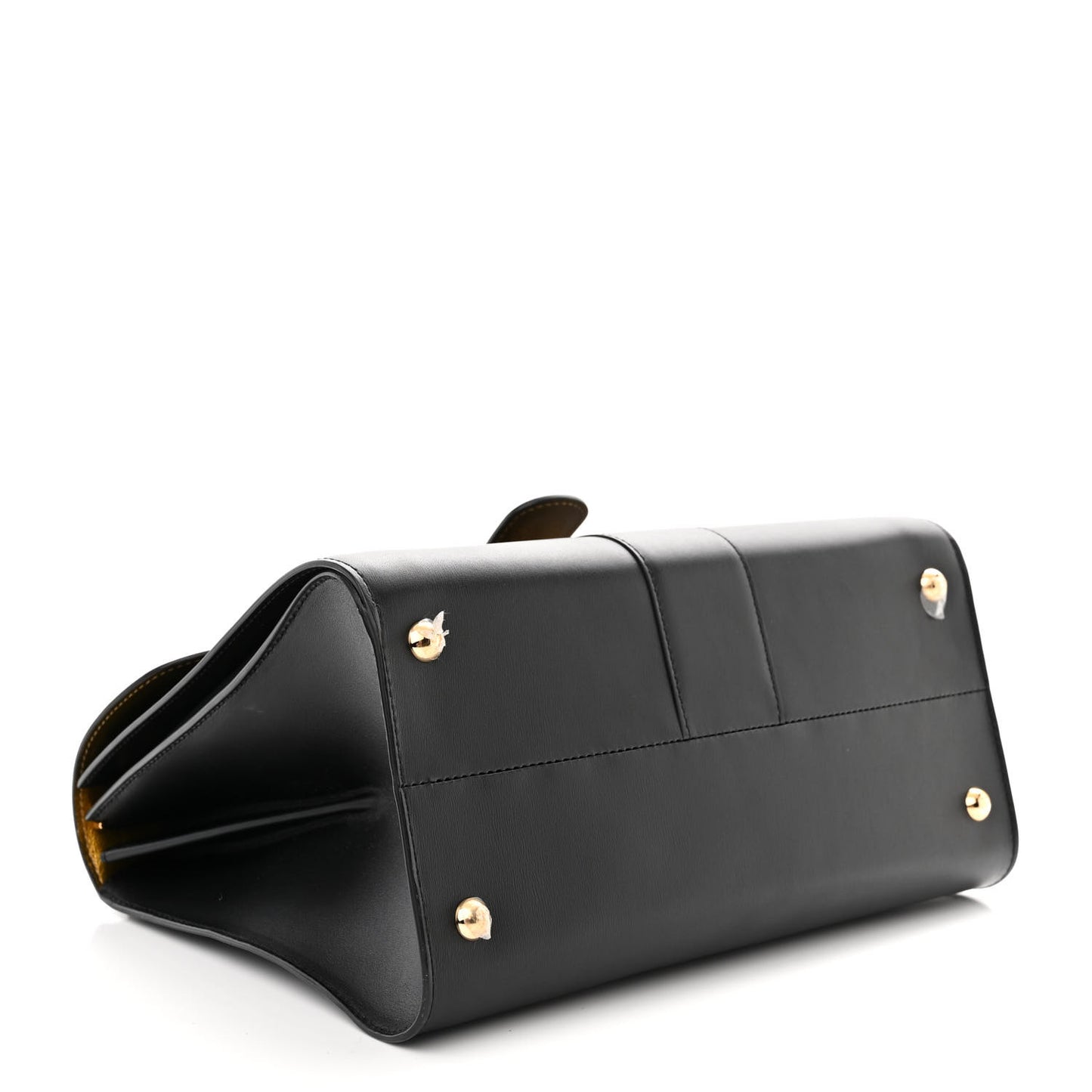 Box Calfskin MM Brillant Satchel Black Gold
