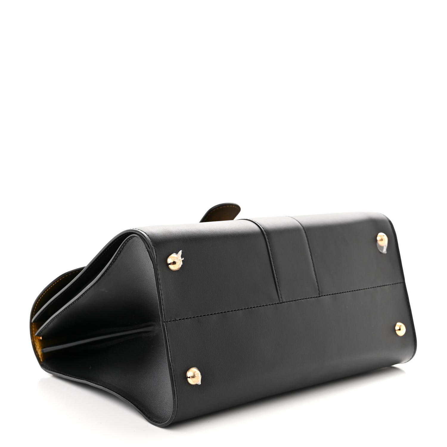 Delvaux Box Calfskin MM Brillant Satchel Black Gold 4 of 10