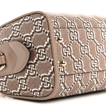 Gucci GG Shadow Monogram Super Mini Ophidia Top Handle Bowler Bag Taupe 9 of 11