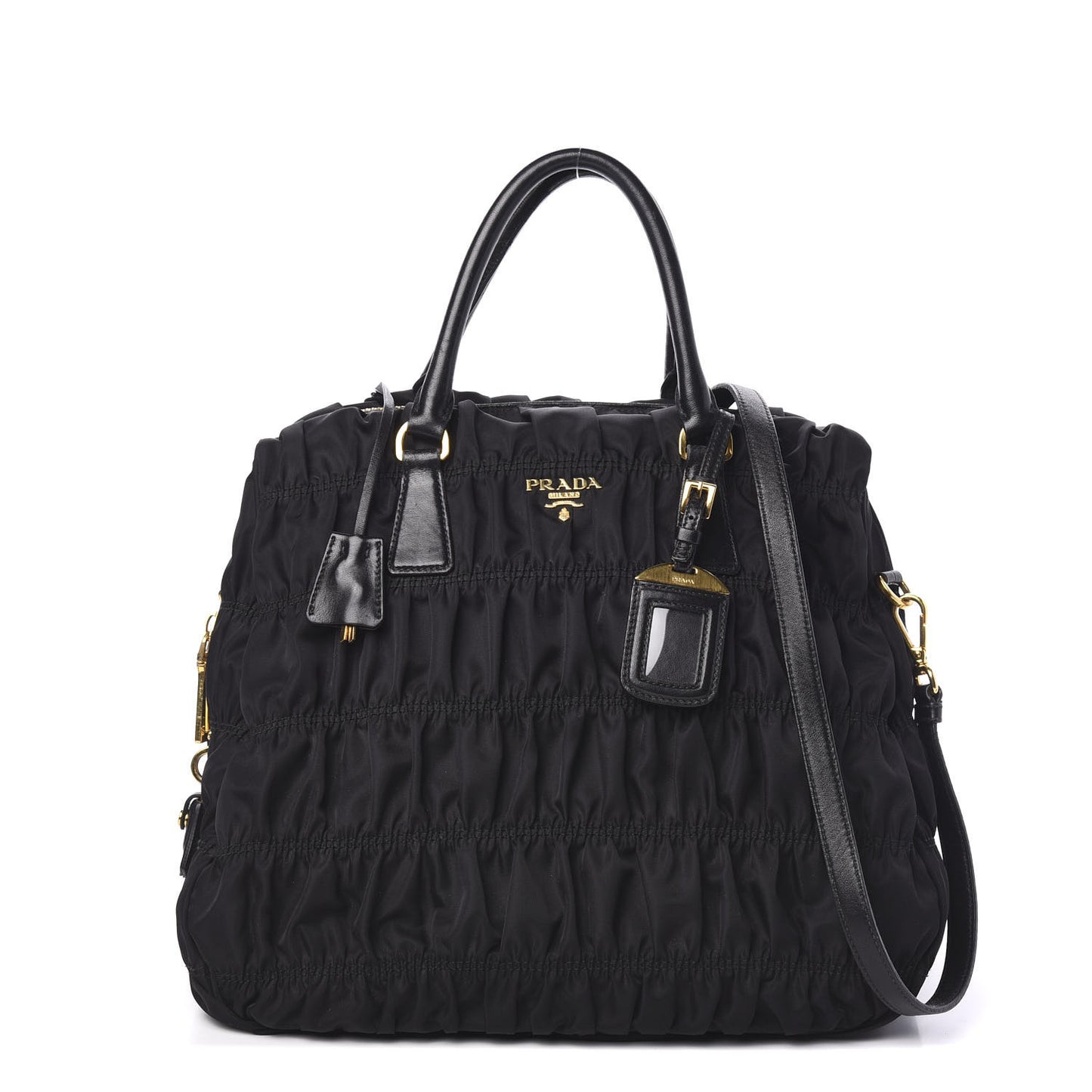 Tessuto Nylon Gaufre Tote Black