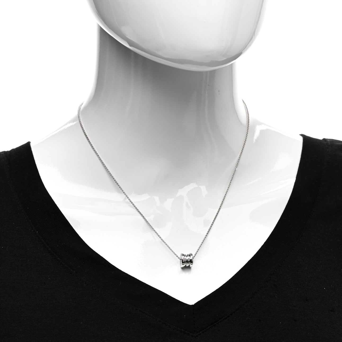 18K White Gold Mini B.Zero1 Pendant Necklace