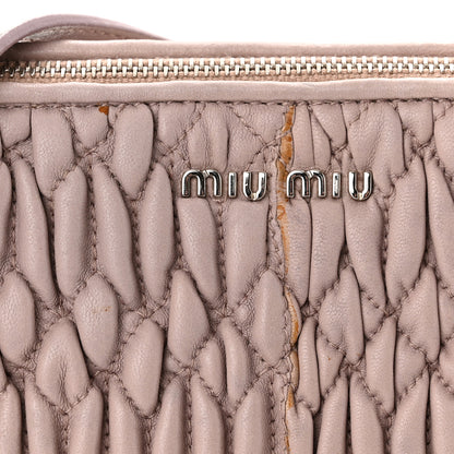 Miu Miu Nappa Matelasse Crystal Crossbody Clutch Cammeo 10 of 13