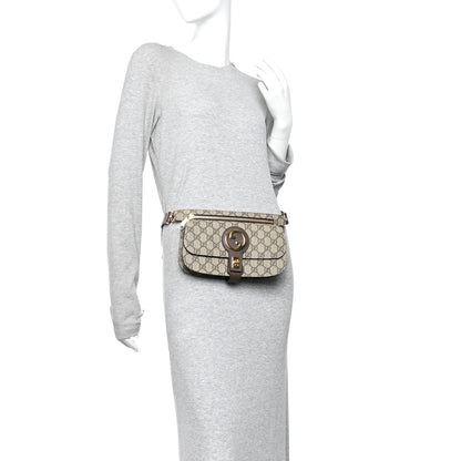 Gucci GG Supreme Monogram Textured Dollar Calfskin Blondie Belt Bag Beige Ebony New Acero 2 of 10