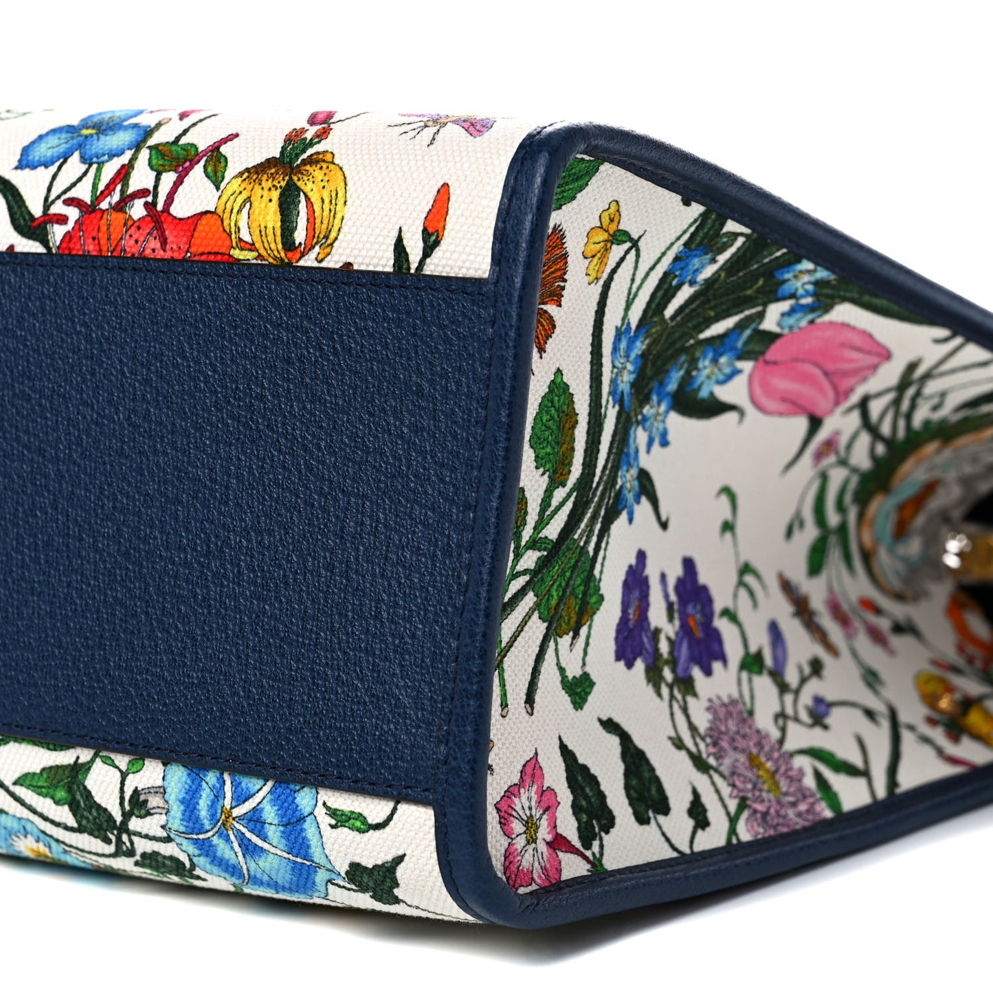 Canvas Large Flora Tote Navy Multicolor