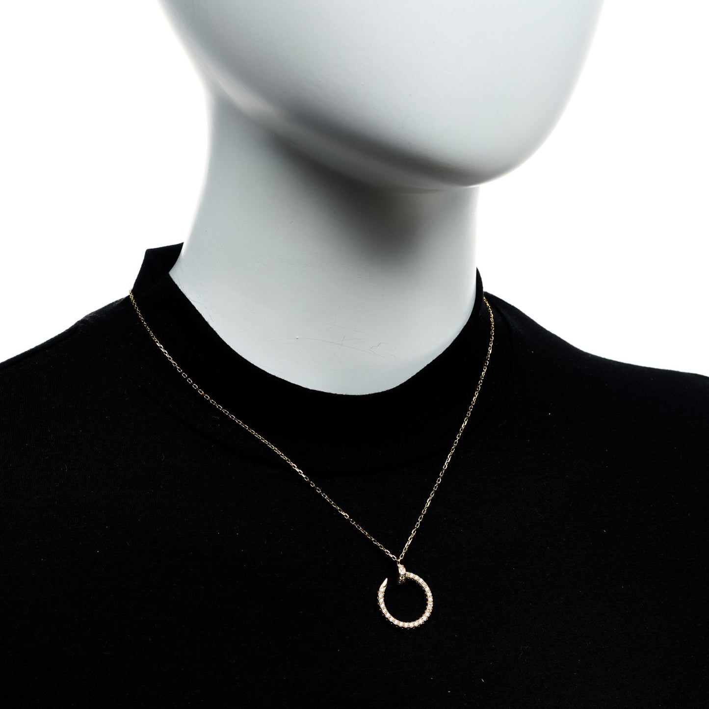 18K Yellow Gold Diamond Juste Un Clou Paved Pendant Necklace